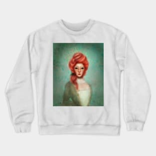 Marie Antoinette Portrait Gold Halo Pink Hair Arsenic Green walls Crewneck Sweatshirt